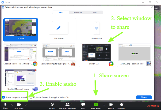 share computer sound with screen sharing in Zoom