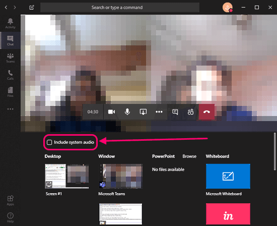 Share System Audio while Sharing Screen in Microsoft Teams