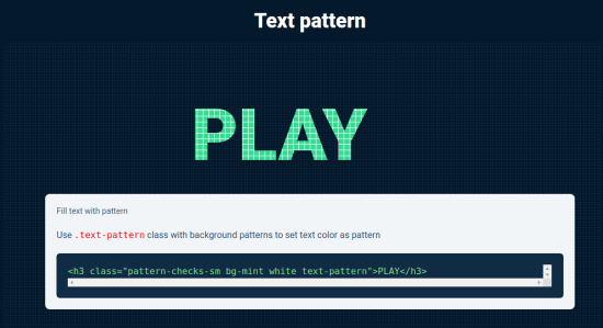 text pattern in action