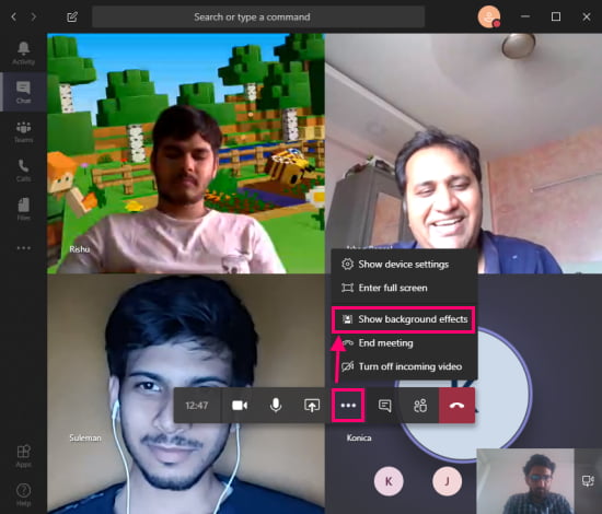 Virtual Background in MS teams 1