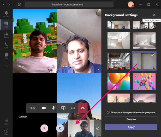 Virtual Background in teams 2