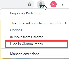 Hide Chrome Extension Icons