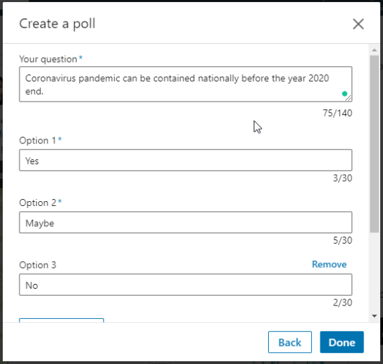 Type in your question to create a poll