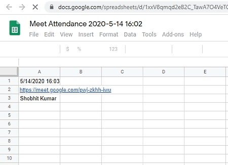 attendance in google meet