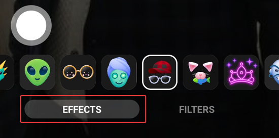 Effects and Filters in the Messenger Room