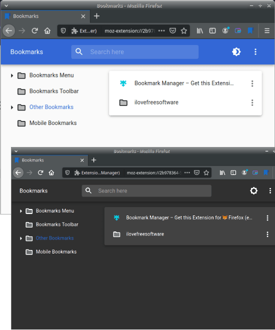 chrome's bookmark manager in firefox