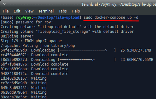 file-upload docker compose up
