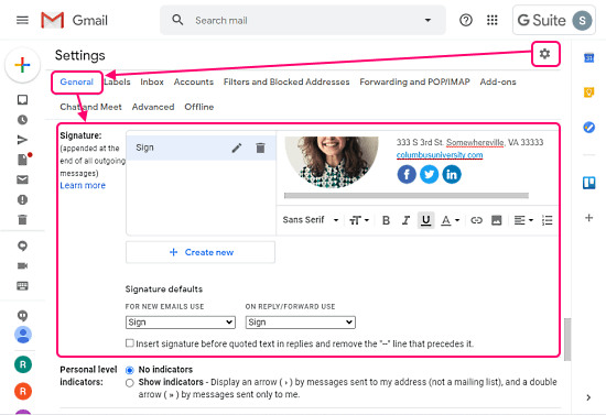 Design Email Signature Online for Gmail