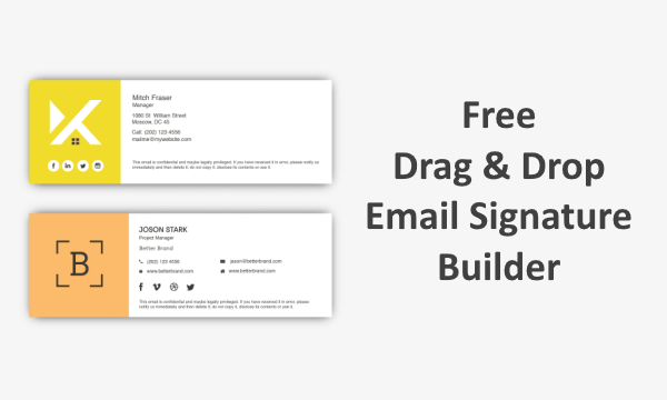 Design Email Signature Online with Free Drag and Drop Signature Builder