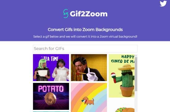 Convert GIF to Zoom Background