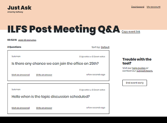 q&a tool for remote meetings