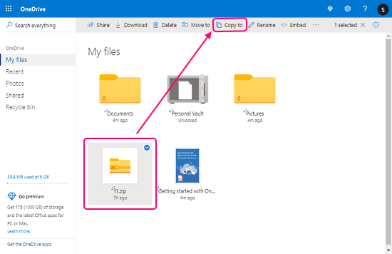 Upload Unlimited Files to One Drive Personal Vault on Windows 10 freeb