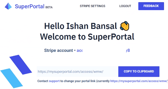 Stripe Customer Portal superportal in action