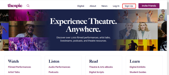 Free source to watch theatre performances online 