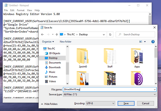 google drive to Windows 10 explorer