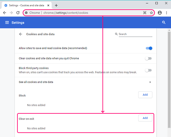 auto delete cookies on exit