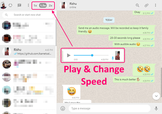  Change WhatsApp Audio Message Replay Speed