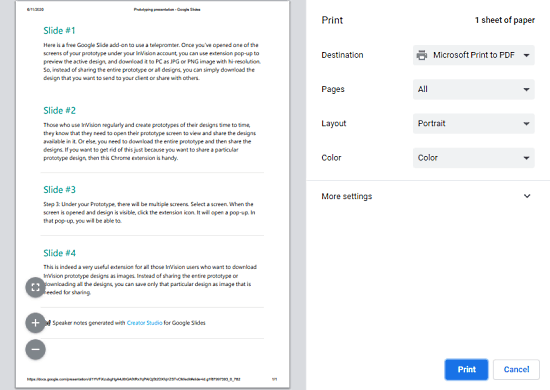 export speaker notes from google slide presentation