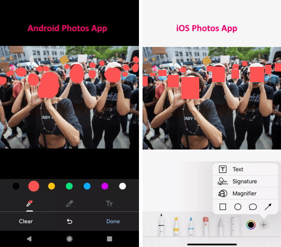 hide faces from photos without isntalling anything