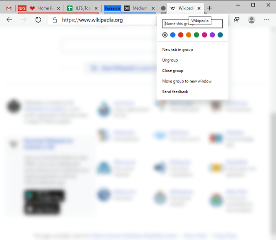 Use Tab Groups Features in Microsoft Edge