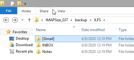 imapsize downloaded emails