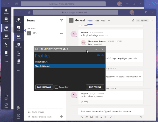 use multiple accounts in microsoft teams