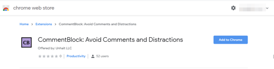 CommentBlock Chrome Extension