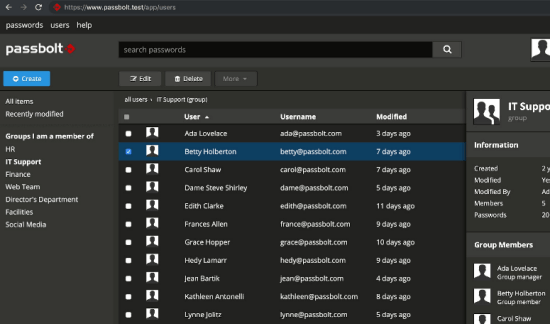 Passbolt self hosted password manager for teams