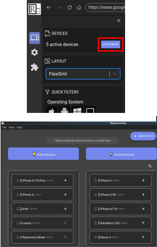 Responsively customize device