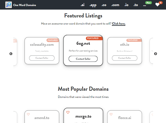 Find 1 Word Available Domains by Word Length