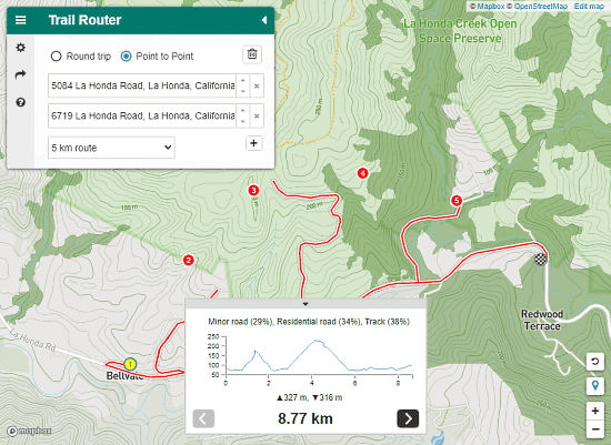 running trial tracks away from roads