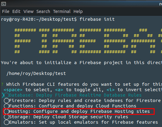 firebase init command