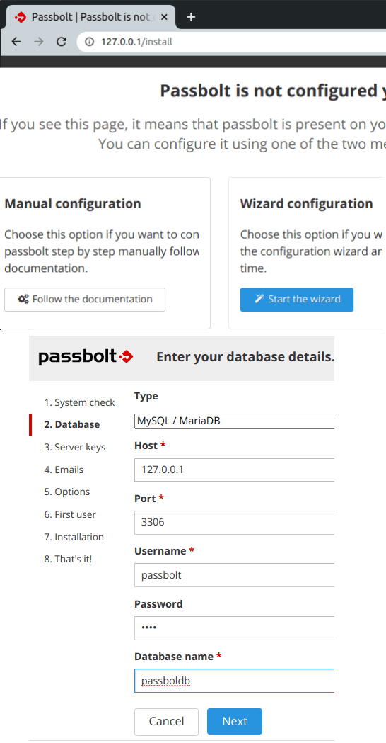 passbolt server config