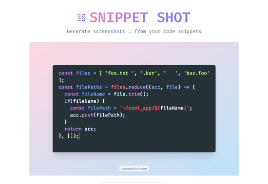 Generate Screenshot of Code Snippets