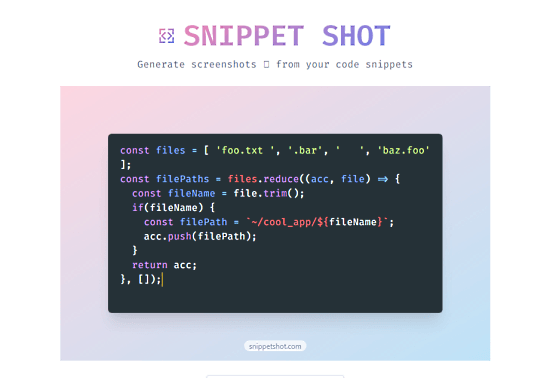 Generate Screenshot of Code Free: Snippet Shot