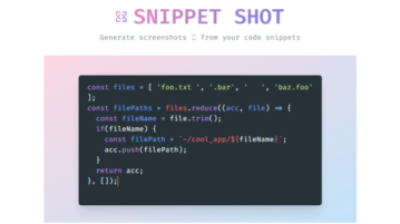 Generate Screenshot of Code Snippets: Snippet Shot