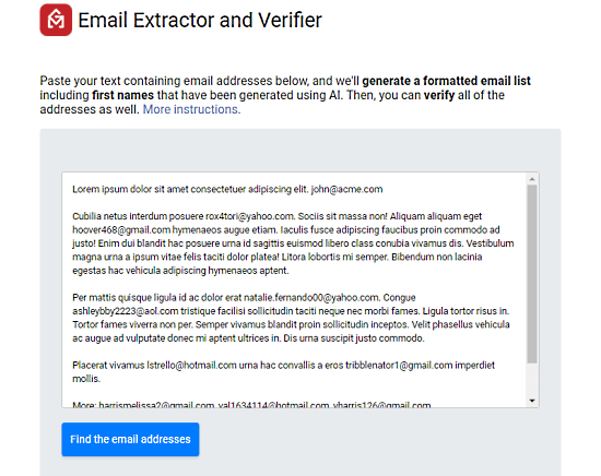 gmail email extraction and verification