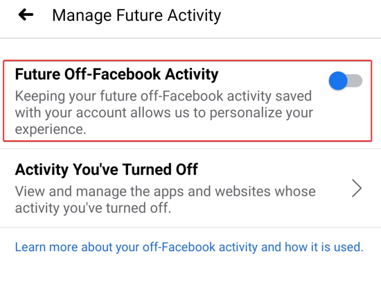 Switch off the Future activity