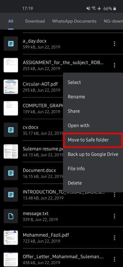 Add Files to Google Safe Folder Android