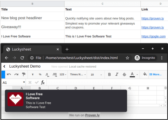 Add Popup Notifications to Website using Google Sheets
