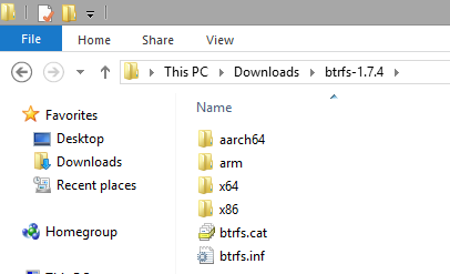 Btrfs Driver files