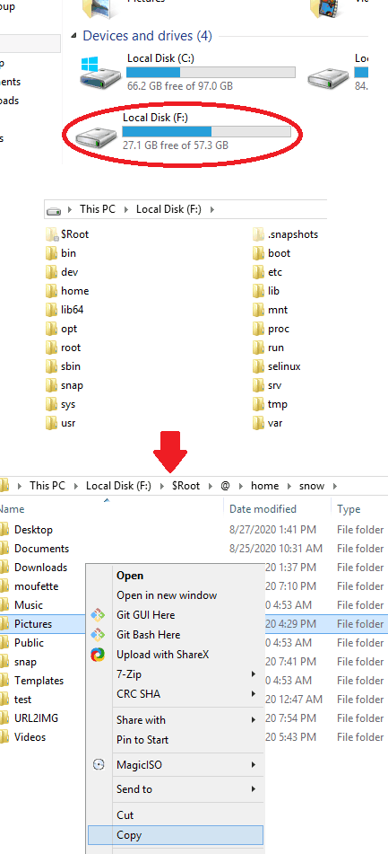 Btrfs File system mounted on Windows 10 Btrfs mount subvolume