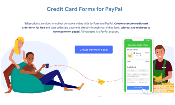Credit card forms for paypal