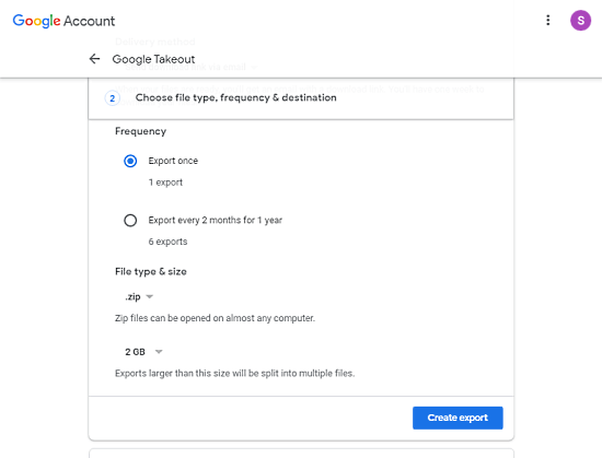 export your gmail data