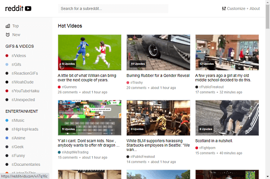 discover reddit videos by subreddits categories