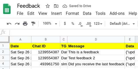 How to Create Telegram Bot for Feedback using Google Sheets