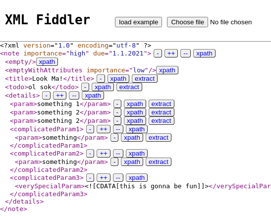 XML Fiddler Main XML File Loaded