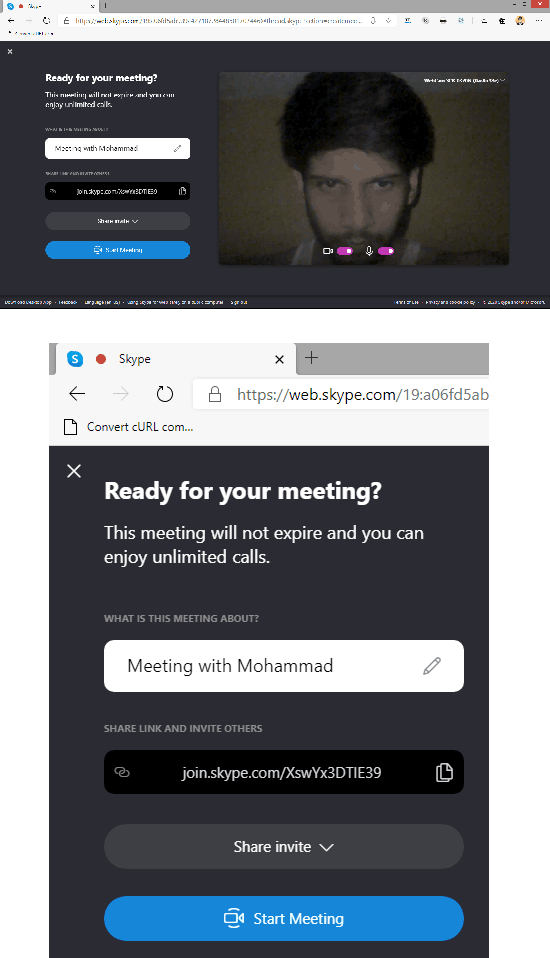 Meet Now button in Microsoft Edge