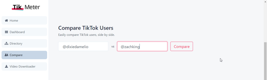Compare TikTok profiles