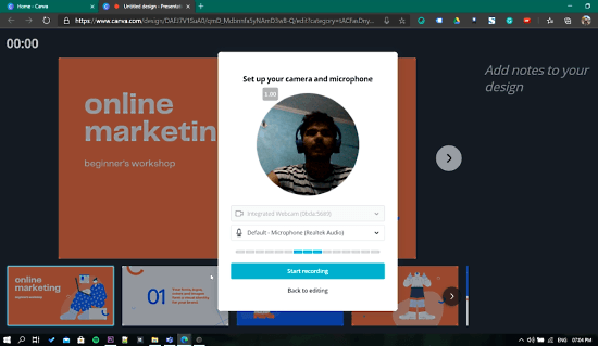 enable camera and microphone permissions in canva